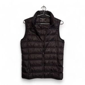 Women's Black Medium Quince Lightweight Down Packable Puffer Vest - Great Shape